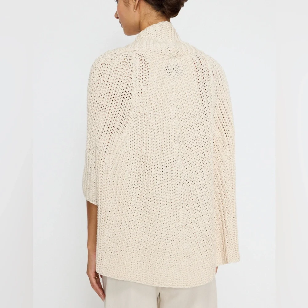 Brochu Walker Fida Handknit Shrug Cream Knit Women's Cardigan in Almond - Picture 6 of 15
